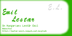 emil lestar business card